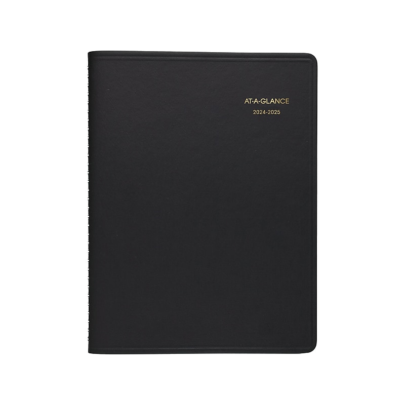 2024-2025 AT-A-GLANCE 8.25" x 11" Academic Weekly Appointment Book, Faux Leather Cover, Black (70-957-05-25) image 1