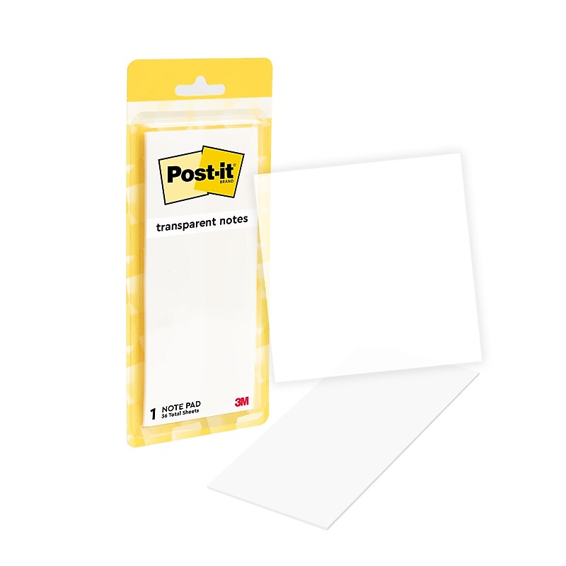 Post-it Super Sticky Notes, Transparent, 30 Sheets/Pad (636-TRSPT) image 1