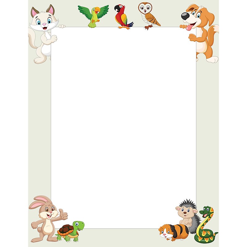 Great Papers Whimsical Animal Pals Everyday Letterhead, Multicolored, 50 Sheets/Pack (2025012) image 1