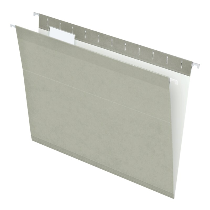 Pendaflex Reinforced Hanging File Folders, 1/5 Tab, Letter Size, Gray, 25/Box (04152 1/5 GRA) image 1
