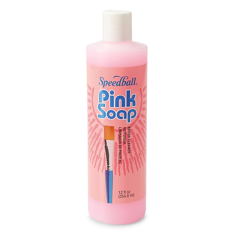 Speedball Mona Lisa Pink Soap Artist Brush Cleaner, 12 oz., Pink (SBA0013266) image 1