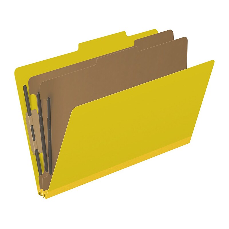 Medical Arts Press Pressboard Classification Folder, 2 Dividers, 2" Expansion, Legal Size, Yellow, 10/Box (DV-T52-26-3YLW) image 1