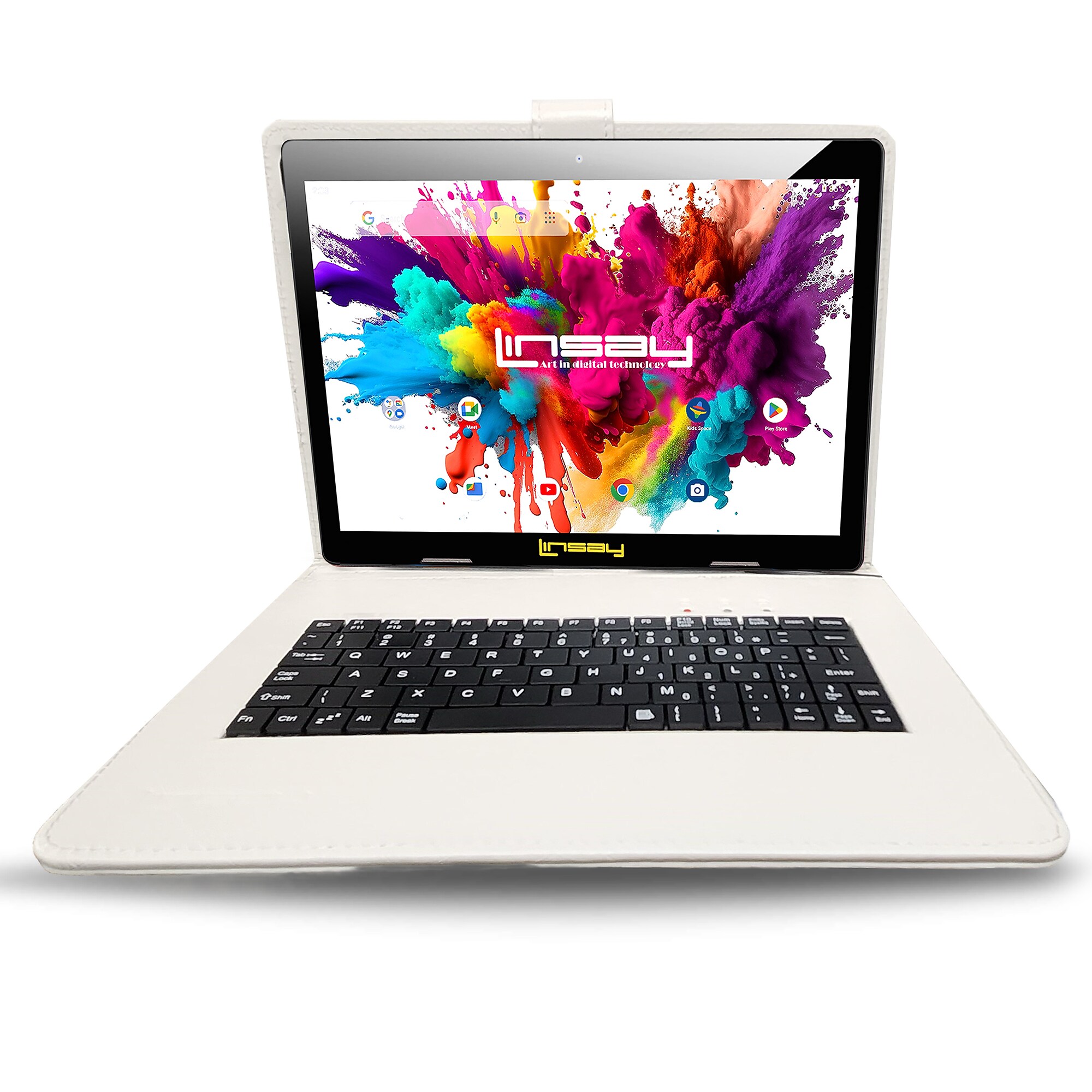 Linsay Octa Core 10.1″ Tablet, 128GB Storage, Android 15, Bundled with Oracle Keyboard, Briefcase and Stylus Pen Sansujyuku sansujyuku.com