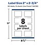 Avery Laser/Inkjet Multipurpose Labels, 2.75" x ", Glossy White, 80/Pack (94236)~#|#~6282E68C-C257-4CE6-9F6B285CB60D84D9_sc7
