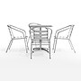Flash Furniture Lila 23.5" Square Metal Table Set with 4 Slat Back Chairs, Aluminum (TLH24SQ017BCHR4)~#|#~62863B40-303F-4D1F-81C72939D7EF5BD0_sc7