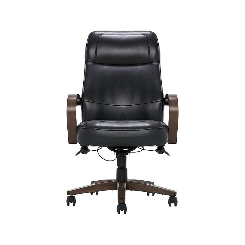 Thomasville Furniture Lockhart Ergonomic Bonded Leather Swivel Executive Chair, Black (51494-BLK) image 1