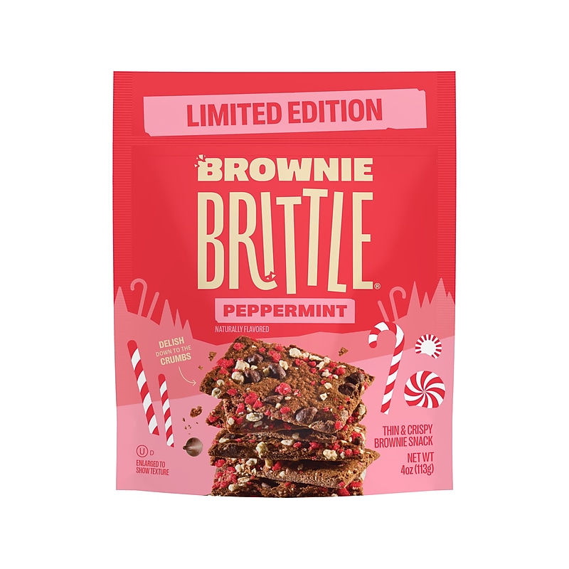 Brownie Brittle Limited Edition Peppermint Brownie Snack, 4 oz., 6 Packs/Carton (440000172) image 1