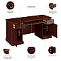 Bush Business Furniture 66"W Arlington Computer Desk with Storage and Keyboard Tray, Harvest Cherry (WC65510-03K)~#|#~62924C99-11CD-427D-829A455AA3E57D09_sc7