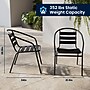 Flash Furniture Aluminum Stacking Patio Chairs, Black, 4/Pack (4TLH017CBK)~#|#~62963BFE-4441-4895-821513165E7E1699_sc7
