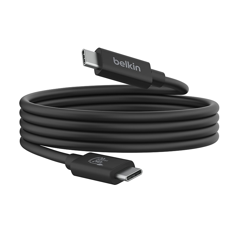 Belkin Connect USB4 USB-C to USB-C Charging Cable, 6.6 ft., Black (INZ004TT1.2MBK) image 1