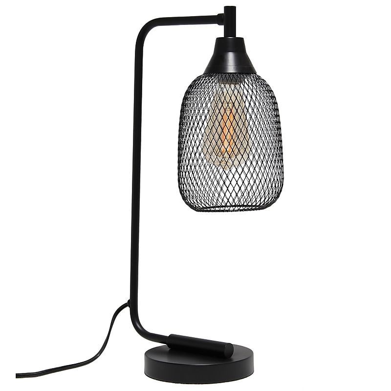 Lalia Home Studio Loft Industrial Mesh LED Desk Lamp, 19", Matte Black (LHD-2000-BK) image 1