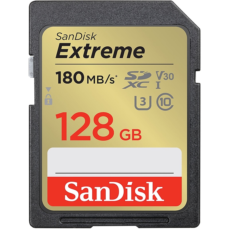 SanDisk Extreme 128GB UHS-I SDXC Memory Card Class 10 UHS Speed Class 3 Video Speed Class 30 (SDSDXVA-128G-ANCIN) image 1