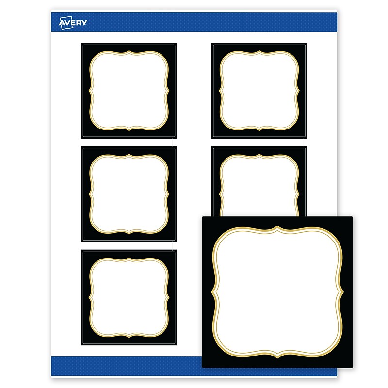 Avery Square Laser/Inkjet Multipurpose Labels, 3" x 3", White, 60/Pack (19479370875) image 1