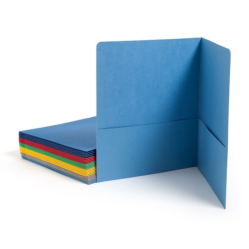 Smead 2 Pocket Cardstock Portfolio Folder, Assorted Colors, 25/Box (87850) image 1