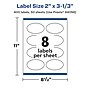 Avery Laser/Inkjet Oval Multipurpose Labels, 3.3333"  Dia, Glossy White, 400/Box (94056)~#|#~62A66768-64C7-4E15-A9E03DFB1D044CEE_sc7