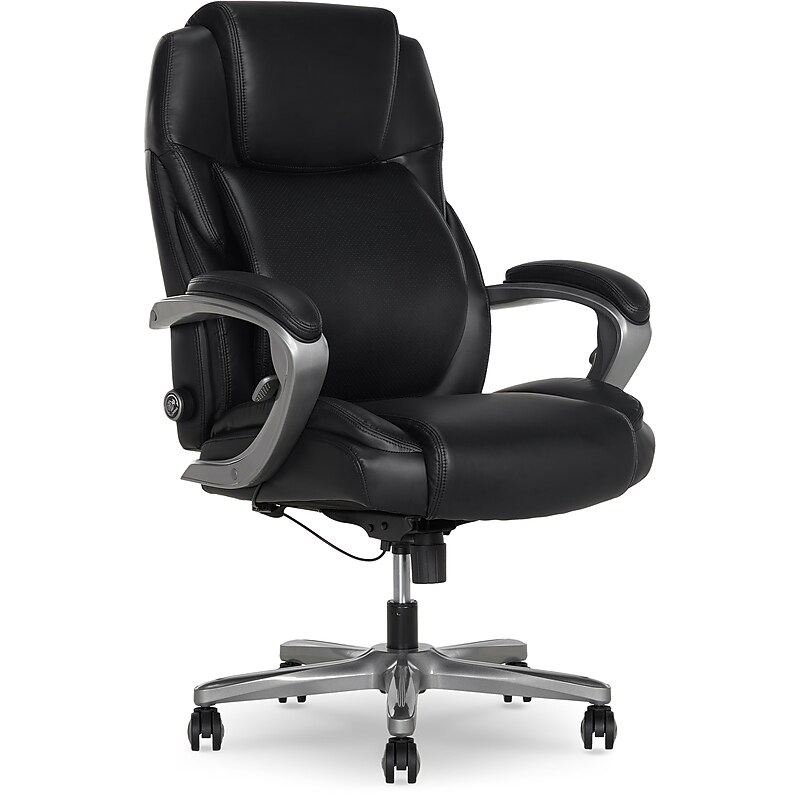 La-Z-Boy Niall AIR Lumbar Pro+ Ergonomic Vegan Leather Executive Big & Tall Chair, 400 lb. Capacity, Black (60114-BLK) image 1