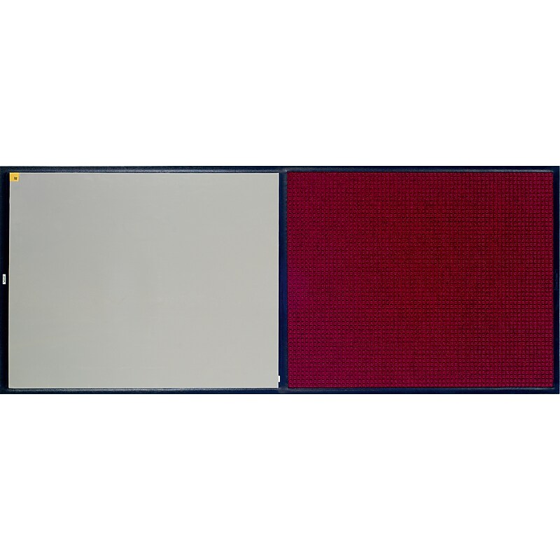 M + A Matting WaterHog CleanShield Stride Commercial Entrance Floor Mat with Adhesive Insert, 26.5" x 63.5", Red/Black image 1