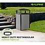 Alpine Industries Steel Outdoor Trash Can with Dome Lid, 40 Gallon, Gray (ALP471-40-WD-GRY)~#|#~62B0761F-8CC8-467E-90C0AB511A057F9C_sc7