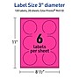 Avery Laser/Inkjet Round Multipurpose Labels, 3" Dia., Neon Magenta, 120/Pack (94513)~#|#~62B7A128-9BCE-4A83-B7FD1007EBE5F341_sc7