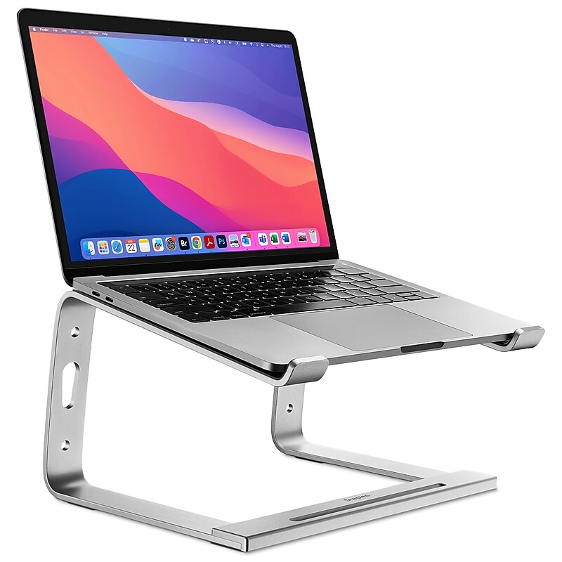 Staples TECH 11.2 x 10.2 Aluminum Laptop Stand, Silver (ST62653) image 1