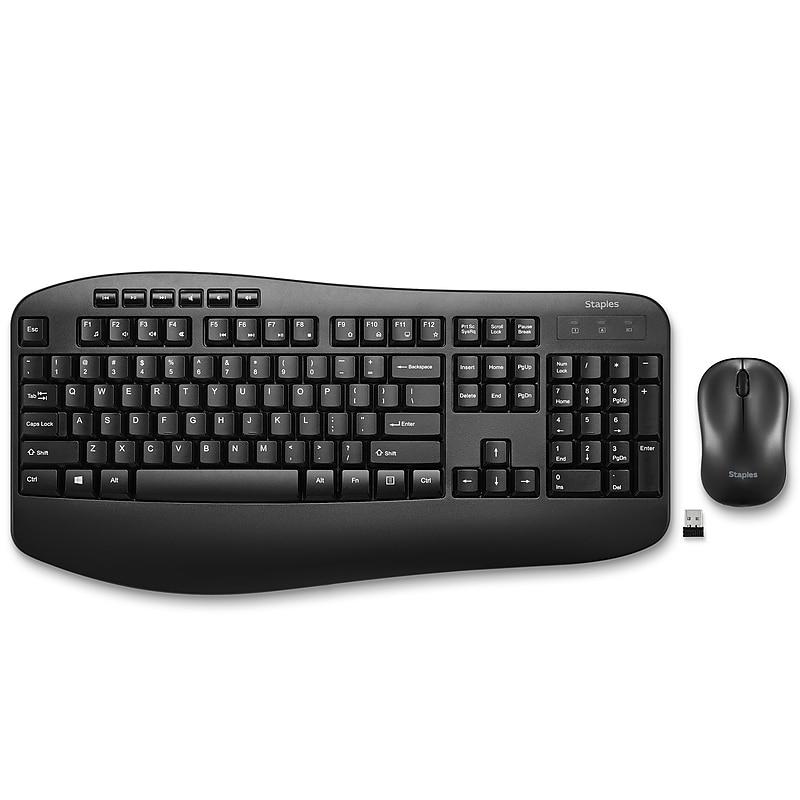 Staples TECH Wireless Keyboard and Optical Mouse Combo, Black (ST62637) image 1