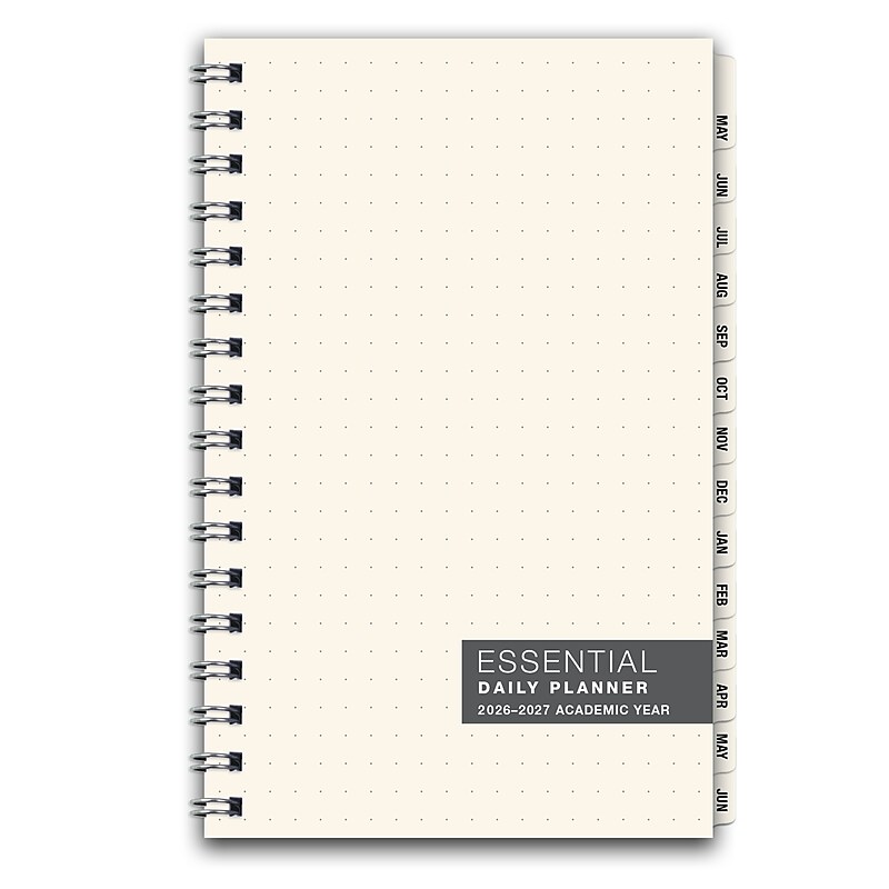 2026-2027 Excello Brands Essential 5" x 8" Academic Weekly & Monthly Planner, Vinyl Cover, Clear (ESPL-AY26-58) image 1