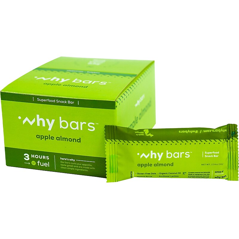 Why Bars Gluten-Free Apple Almond Superfood Energy Bar, 2.04 oz., 12 Bars/Box (WB3) image 1