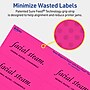 Avery Laser/Inkjet Rectangle Multipurpose Labels, 2" x 4", Neon Magenta, 800/Box (94207)~#|#~62C49145-411D-4103-8C37017A181C589E_sc7