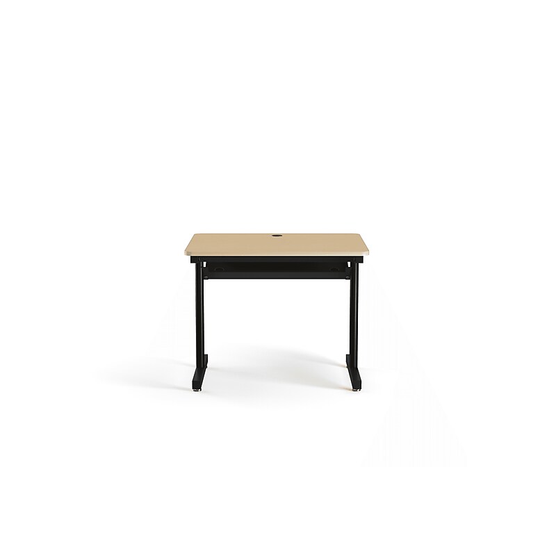 VersaDesk 36"W Basic Computer Table, Maple/Black (BCT3630-BM) image 1