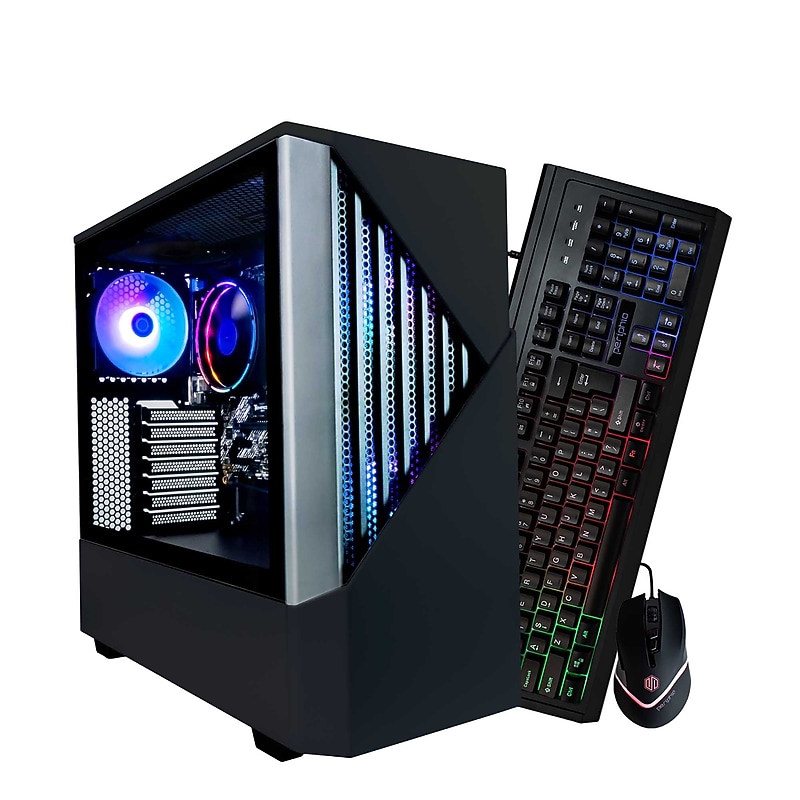 Periphio Reaper Gaming Desktop Computer, AMD Ryzen 5, Radeon Vega 7, 16GB RAM, 1TB SSD, Windows 11 Home, Keyboard + Mouse image 1