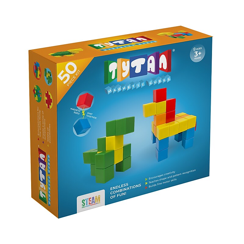 Tytan Toys Magnetic Cubes Building Blocks, 50 Pieces (ACTYT027) image 1