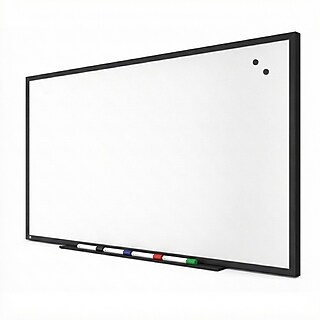 TRU RED™ Magnetic Steel Dry Erase Board, Black Frame, 3' x 2