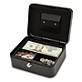 Excello Brands Steel Cash Box with Key Lock, 4 Compartments, Black (CHBX-6202-KY)~#|#~62DF7EAF-86E8-4F33-9A96DAE7C94A0CAE_sc7