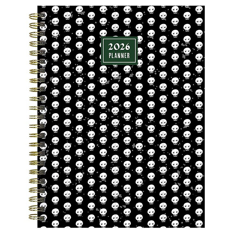 2026 TF Publishing Skulls & Spells 6.5" x 8" Calendar Year Weekly & Monthly Planner, Paperboard Cover, Multicolored (26-9214) image 1