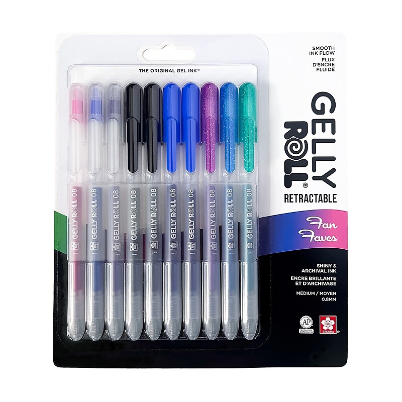 Sakura Gelly Roll Retractable Fan Faves Gel Pens, Assorted Colors, 10/Pack (SAK50610) image 1