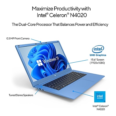 Core Innovations CLT2156 15.6″ LCD Laptop, 2.8Ghz, 4GB RAM, 64GB SSD, Windows 11 Home, Blue (CLT2156BU) Sansujyuku sansujyuku.com