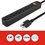 Staples TECH 6-Outlet Power Strip, 3' Cord, Black (22148)~#|#~62FF09D9-3B36-4681-8A9BF525AD7679A7_sc7