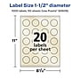Avery Laser/Inkjet Round Multipurpose Labels, 1.5" Dia., Ivory, 1,000 Labels/Box (94506)~#|#~6302693D-5758-4B59-A806AA849B0A43D4_sc7