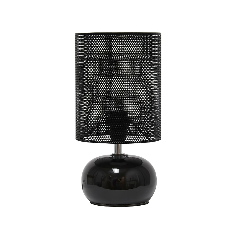 Simple Designs Mesh Around 10.04" LED Table Lamp, Black (LT2130-BLK) image 1