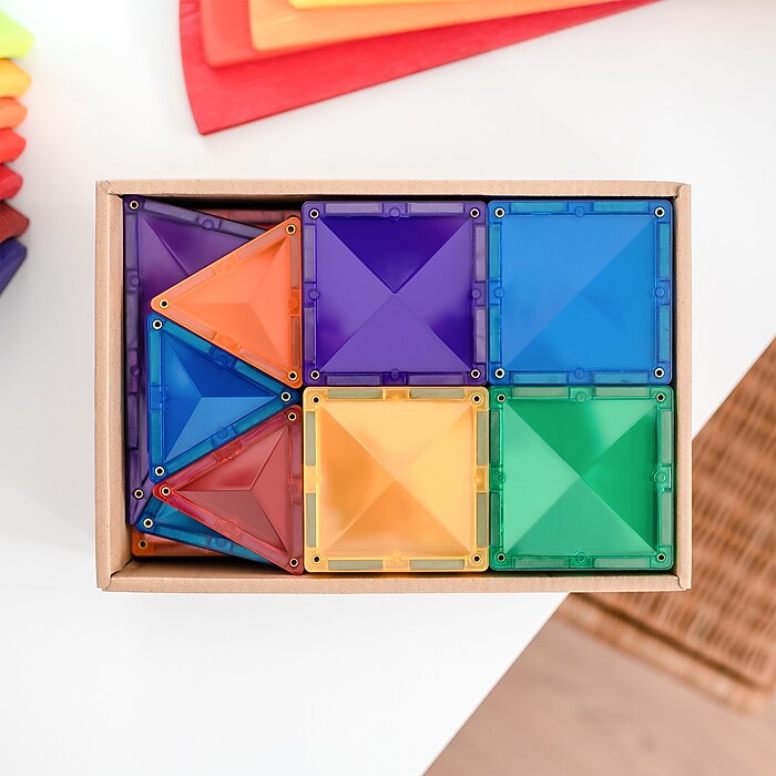 Connetix Magnetic Tiles Rainbow Starter Pack, 60 Pieces