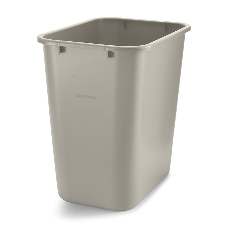 Coastwide Professional™ Plastic Trash Can, 7 Gallon, Beige (CW56430) image 1