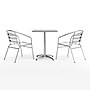 Flash Furniture Lila 23.5" Square  Metal Table Set with 2 Slat Back Chairs, Aluminum (TLH24SQ017BCHR2)~#|#~63088C22-2548-49F2-BA06E3F31135FA7E_sc7