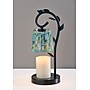 Simplee Adesso Ivy Candlewarmer 14.75" Halogen Table Lamp, Black/Blue Floral (SL1193-07)~#|#~630B69F4-DE32-451C-90233690347693EC_sc7