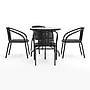 Flash Furniture Lila 28'' Round Table with 4 Rattan Stack Chairs, Black (TLH087RD037BK4)~#|#~630DBD81-71DE-4576-BE1ECB13B4EA3BDC_sc7