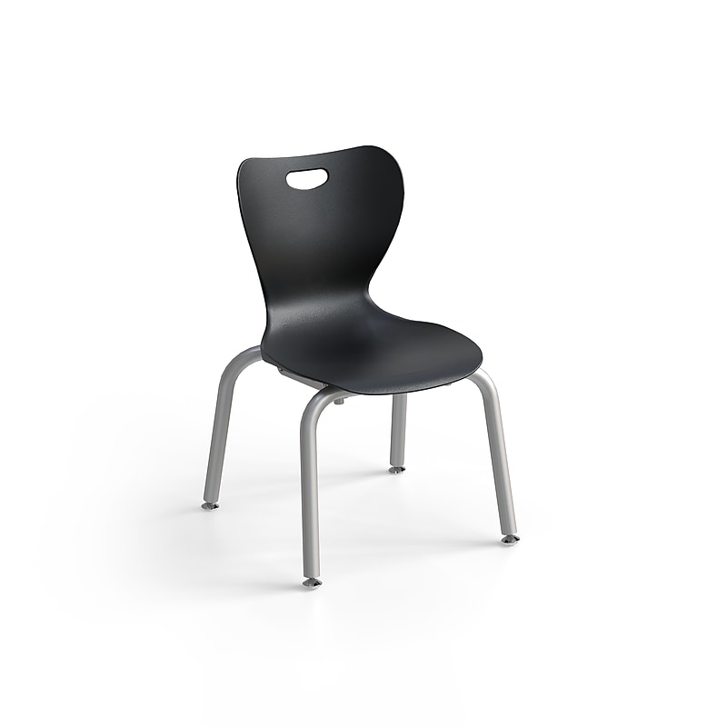 Staples Polypropylene 12" Student Chair, Black, 4/Box (ST63543) image 1