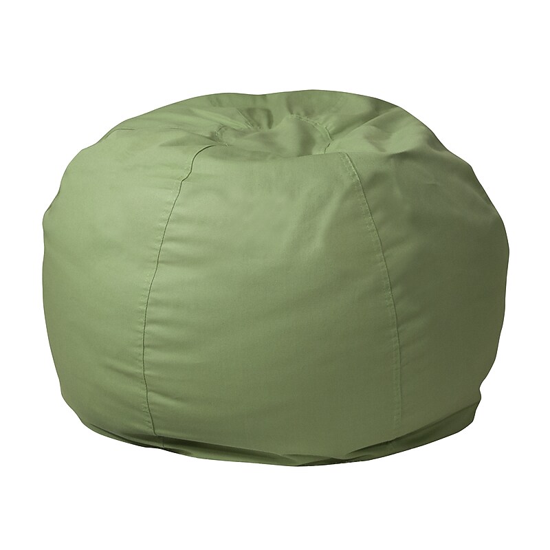 Flash Furniture Cotton Twill Bean Bag Chair, Green (DGBEANSMSLDGN) image 1