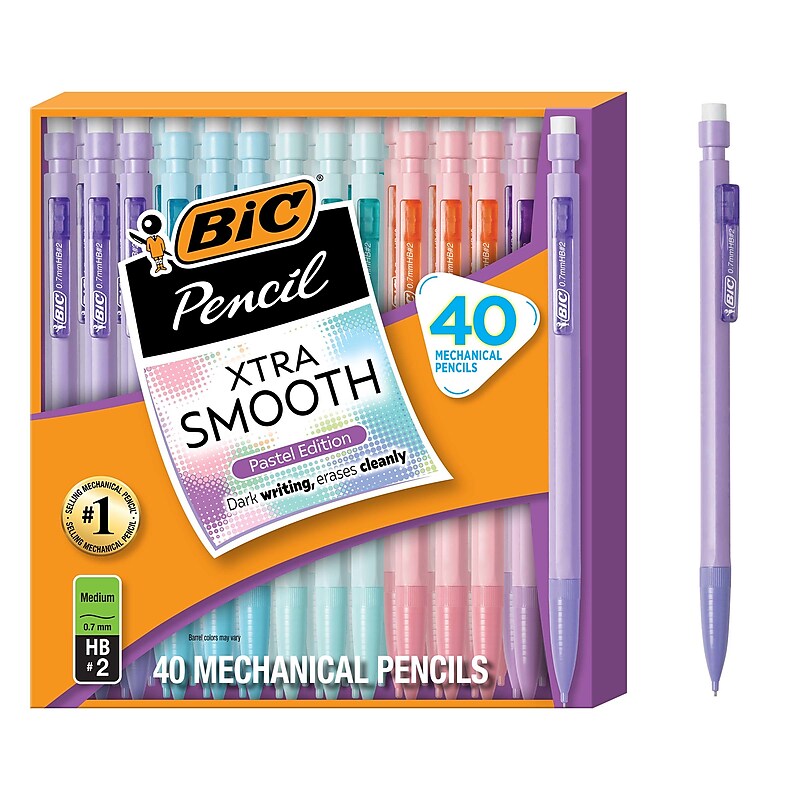 BIC Xtra Smooth Mechanical Pencils, 0.7mm, #2 Medium Lead, 40/Pack (MP40TX-BLK) image 1