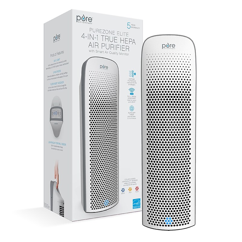 Pure Enrichment ENERGY STAR-Rated True HEPA Elite Air Purifier with Smart Air Quality Monitor for Large Rooms image 1