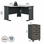 Bush Business Furniture Cubix 48"W Corner Desk with Mobile File Cabinet, Slate/White Spectrum (SRA035SLSU)~#|#~632FF77A-C069-456A-84ECA50DAEB351D1_sc7