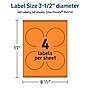 Avery Laser/Inkjet Multipurpose Circle Labels, 3.5" Dia., Bright Orange, 160/Pack (94514)~#|#~633123C0-F9F9-46B2-B8534B166159EDFE_sc7
